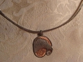She & me, pendant, silver, copper